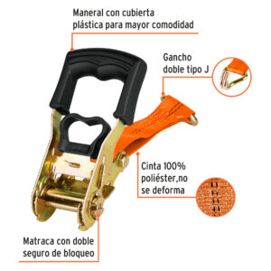 Juego de 2 sujetadores con matraca carga máxima 1500 kg - Imagen 3