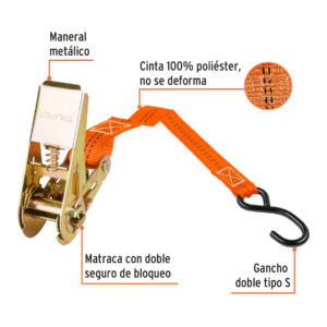 Juego de 2 sujetadores con matraca carga máxima 675 kg - Imagen 3