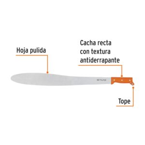 Alternative view of Machete Caguayano 24' cacha naranja remachada, TRUPER