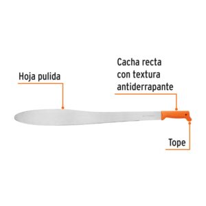Alternative view of Machete Caguayano 27' cacha naranja inyectada, TRUPER