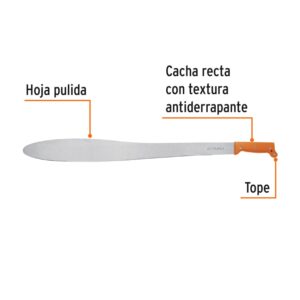 Alternative view of Machete Caguayano 27' cacha naranja remachada, TRUPER