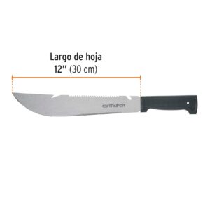 Machete rambo 12', cacha inyectada negra, TRUPER - Imagen 3