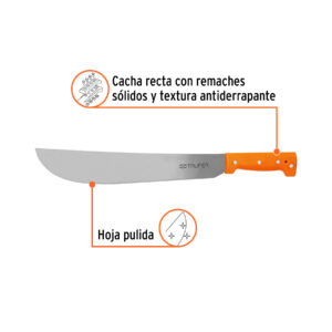 Alternative view of Machete estándar 14' cacha naranja remachada, TRUPER