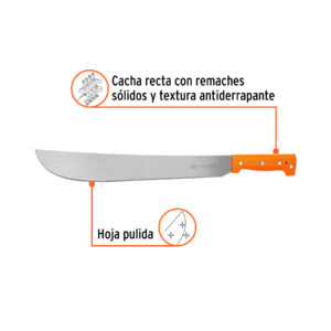 Alternative view of Machete estándar 16' cacha naranja remachada, TRUPER