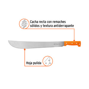 Alternative view of Machete estándar 18' cacha naranja remachada, TRUPER