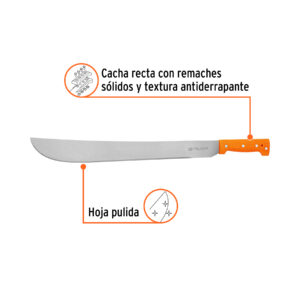 Alternative view of Machete estándar 20' cacha naranja remachada, TRUPER