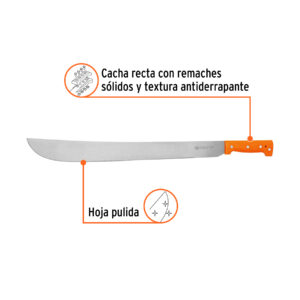 Alternative view of Machete estándar 22' cacha naranja remachada, TRUPER