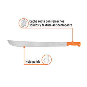 Alternative view of Machete estándar 24' cacha naranja remachada, TRUPER