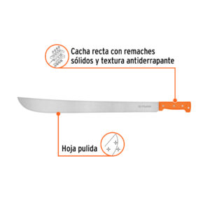 Alternative view of Machete estándar 26' cacha naranja remachada, TRUPER