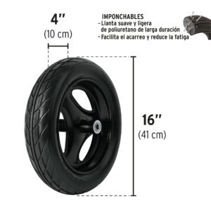 Carretilla 6 ft3 imponchable, bastidores madera, TRUPER - Imagen 3