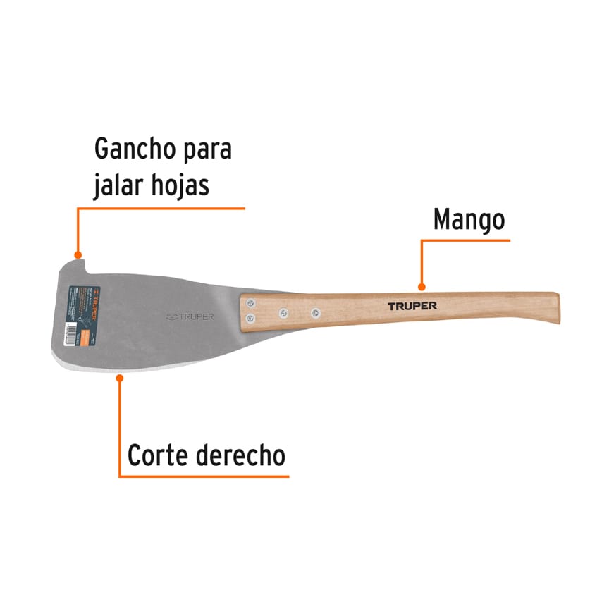Machete huixtla corte derecho, largo 25', TRUPER - Imagen 2