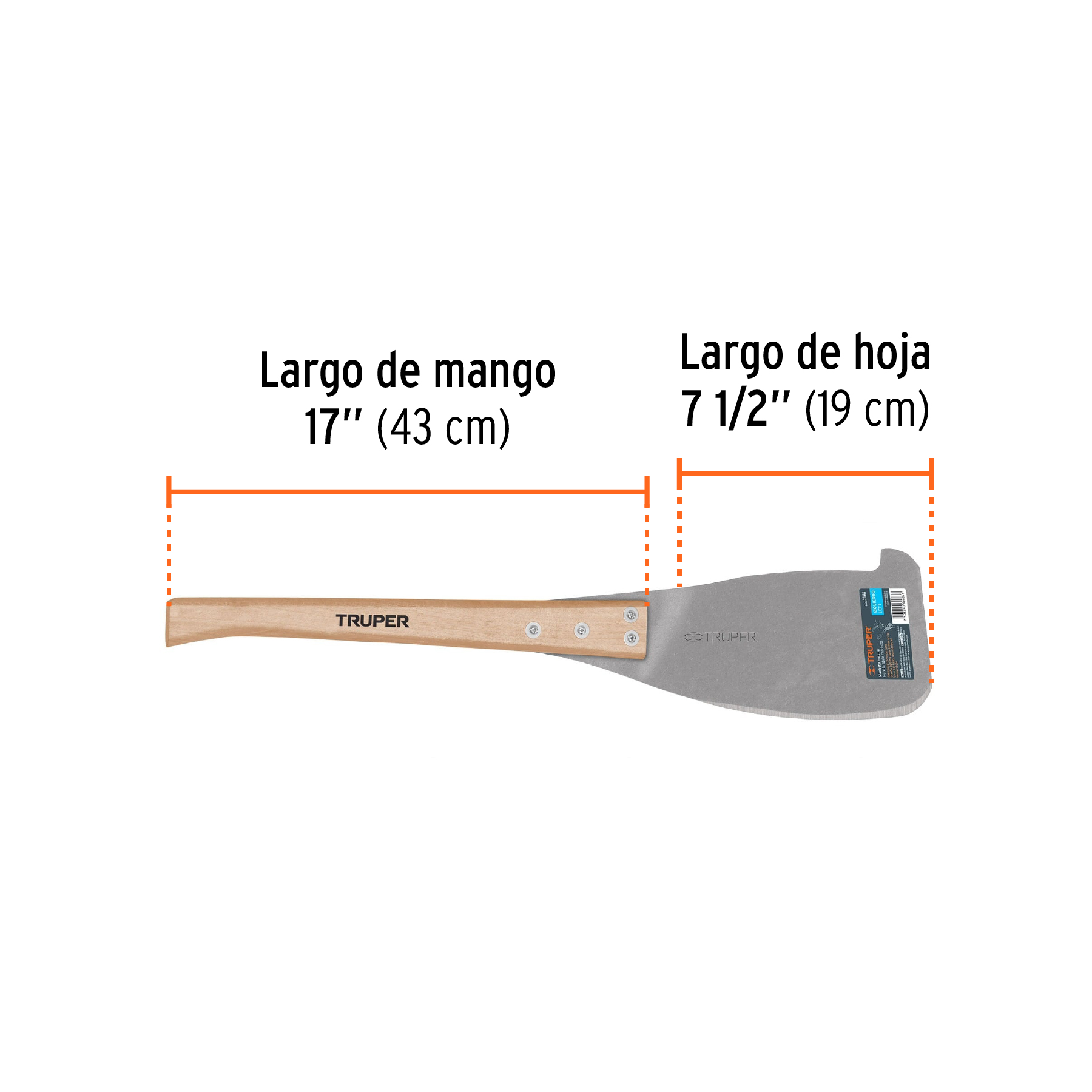 Machete huixtla corte izquierdo, largo 25', TRUPER - Imagen 3