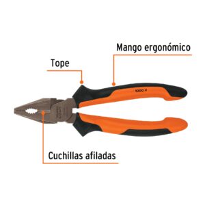 Alternative view of  Pinza para electricista 8' alta palanca,Comfort Grip,EXPERT