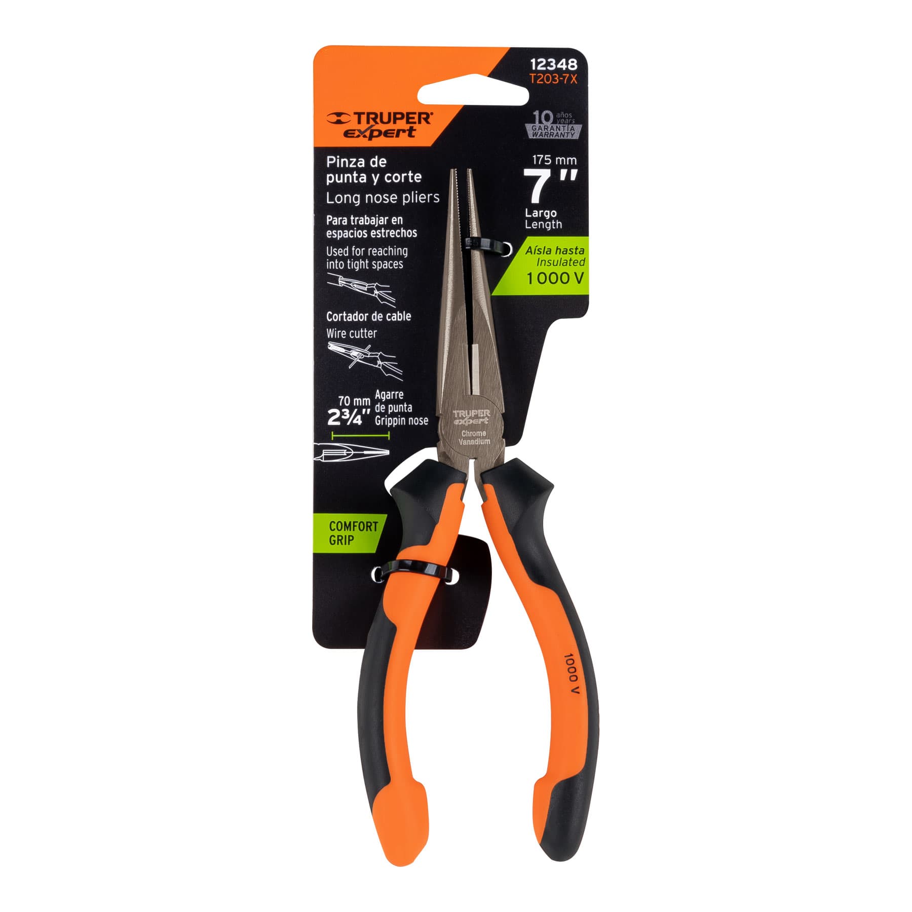 Pinza punta y corte 7' mango Comfort Grip, TRUPER EXPERT - Imagen 4