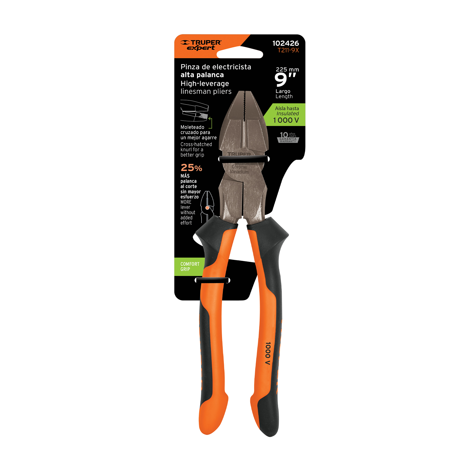 Pinza para electricista 9' alta palanca mango Comfort Grip - Imagen 4