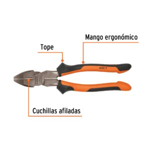 Alternative view of Pinza para electricista 9' alta palanca mango Comfort Grip
