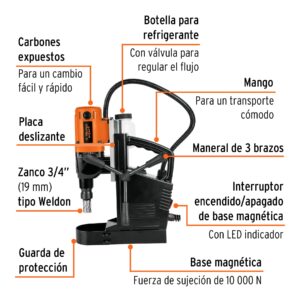 Alternative view of Taladro magnético 1-3/8', 1200W, TRUPER EXPERT