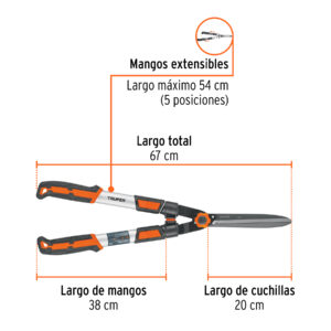 Tijera para poda, mangos extensibles, TRUPER - Imagen 3
