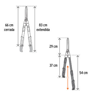 Tijera para poda, mangos extensibles, TRUPER - Imagen 4