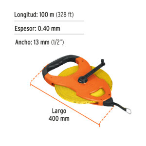 Cinta métrica larga 100m fibra de vidrio, tipo cruceta - Imagen 4