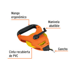 Cinta métrica larga 30m fibra de vidrio, tipo cruceta - Imagen 3