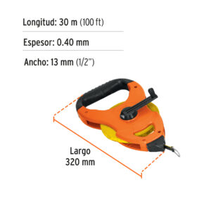 Cinta métrica larga 30m fibra de vidrio, tipo cruceta - Imagen 4