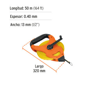 Cinta métrica larga 50m fibra de vidrio, tipo cruceta - Imagen 3