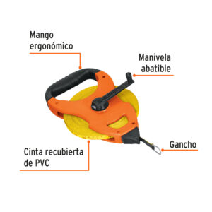 Cinta métrica larga 50m fibra de vidrio, tipo cruceta - Imagen 4