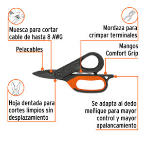 Alternative view of Tijera 6' electricista, óxido negro,acero inoxidable, EXPERT