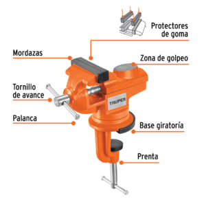 Tornillo de banco 2.5' para joyero, TRUPER - Imagen 2