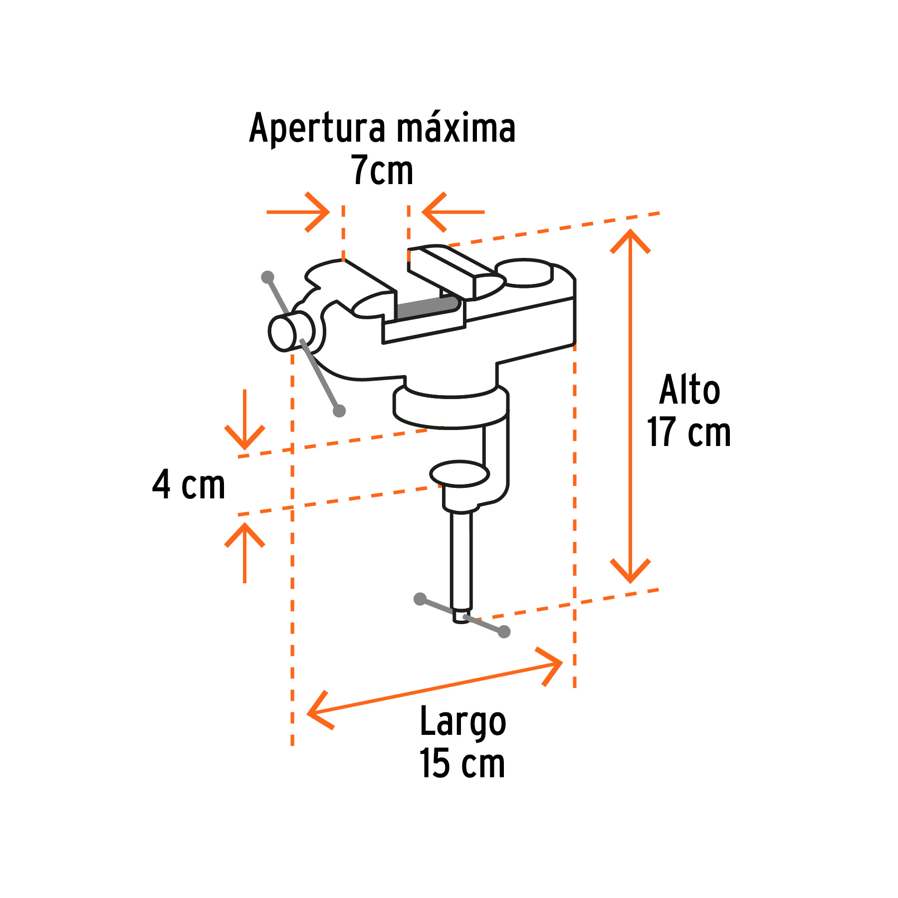 Tornillo de banco 2.5' para joyero, TRUPER - Imagen 3