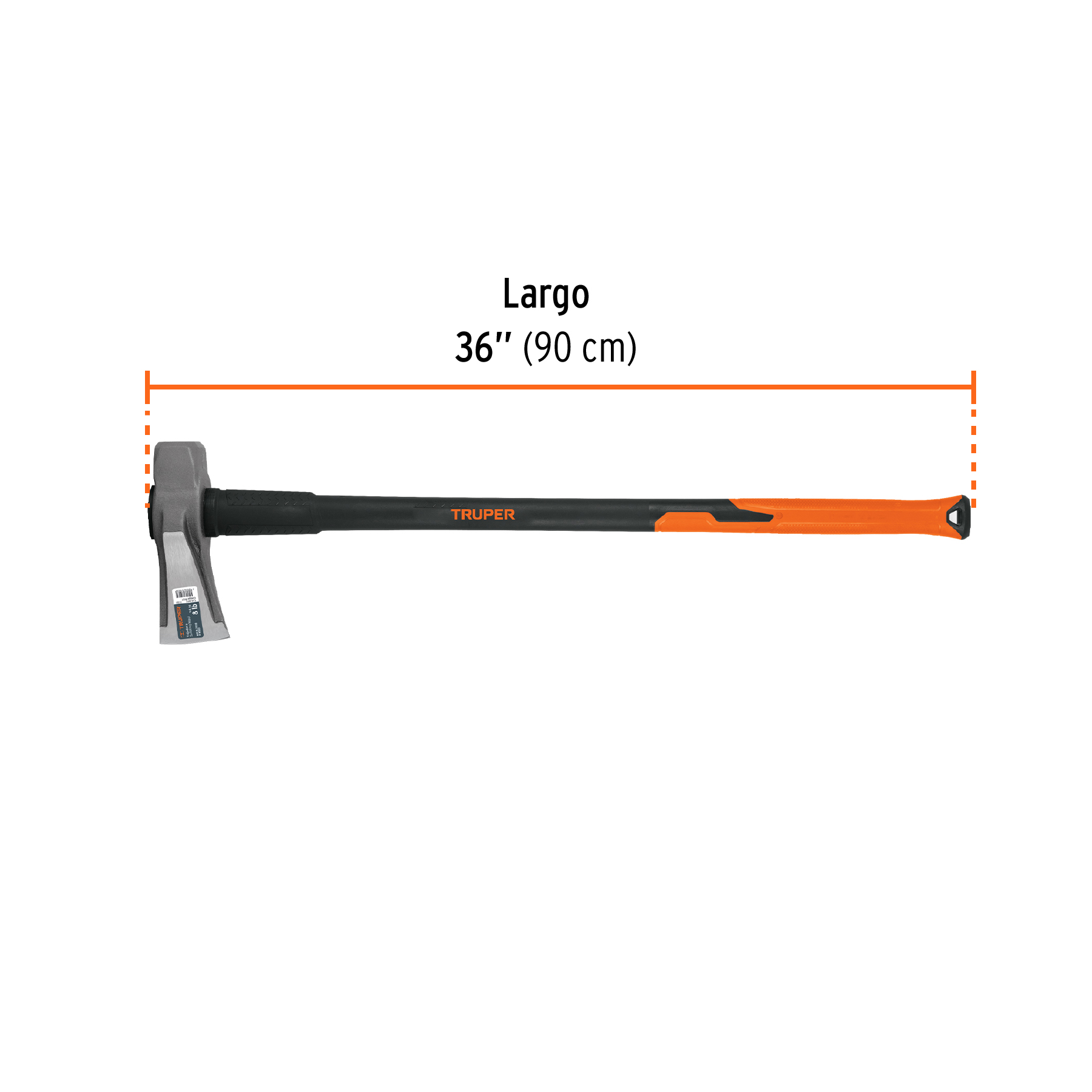 Hacha para rajar madera 8 lbs, mango fibra de vidrio 36' - Imagen 3