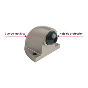 Alternative view of Tope tipo codo para puerta, níquel satín, HERMEX