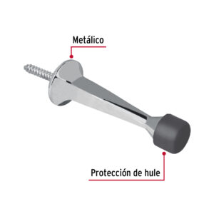 Alternative view of Tope recto para puerta, acabado cromo, HERMEX