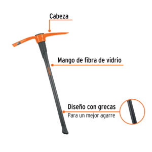 Alternative view of Talacho-pico 5 lb, mango fibra de vidrio 36', TRUPER