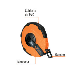 Cinta métrica larga 30m fibra de vidrio, carcasa plástica - Imagen 3