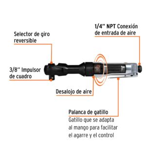 Alternative view of Matraca de impacto neumática 3/8', TRUPER