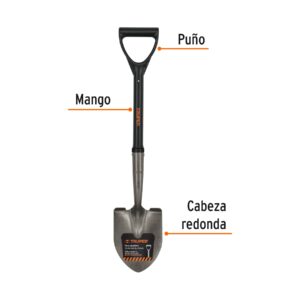 Alternative view of Pala cajuelera redonda, puño 'D' con mango fibra de vidrio