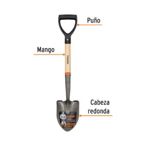 Alternative view of Pala cajuelera redonda, puño 'D' mango de madera, TRUPER