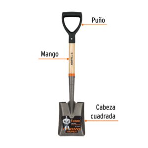 Alternative view of Pala cajuelera cuadrada, puño 'D' mango de madera, TRUPER
