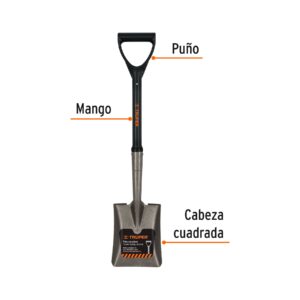 Alternative view of Pala cajuelera cuadrada, puño 'D' con mango fibra de vidrio
