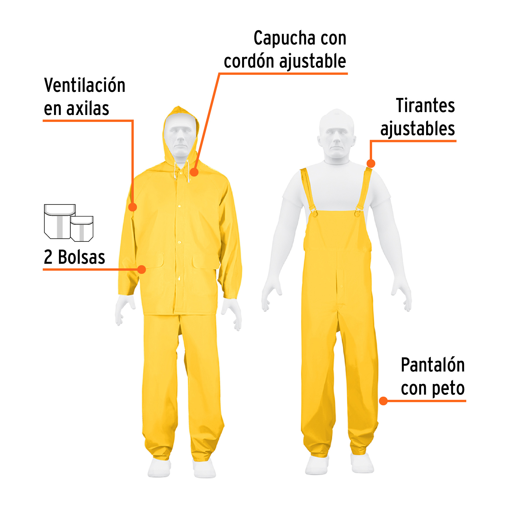 Conjunto impermeable triple capa, talla XG, TRUPER EXPERT - Imagen 2
