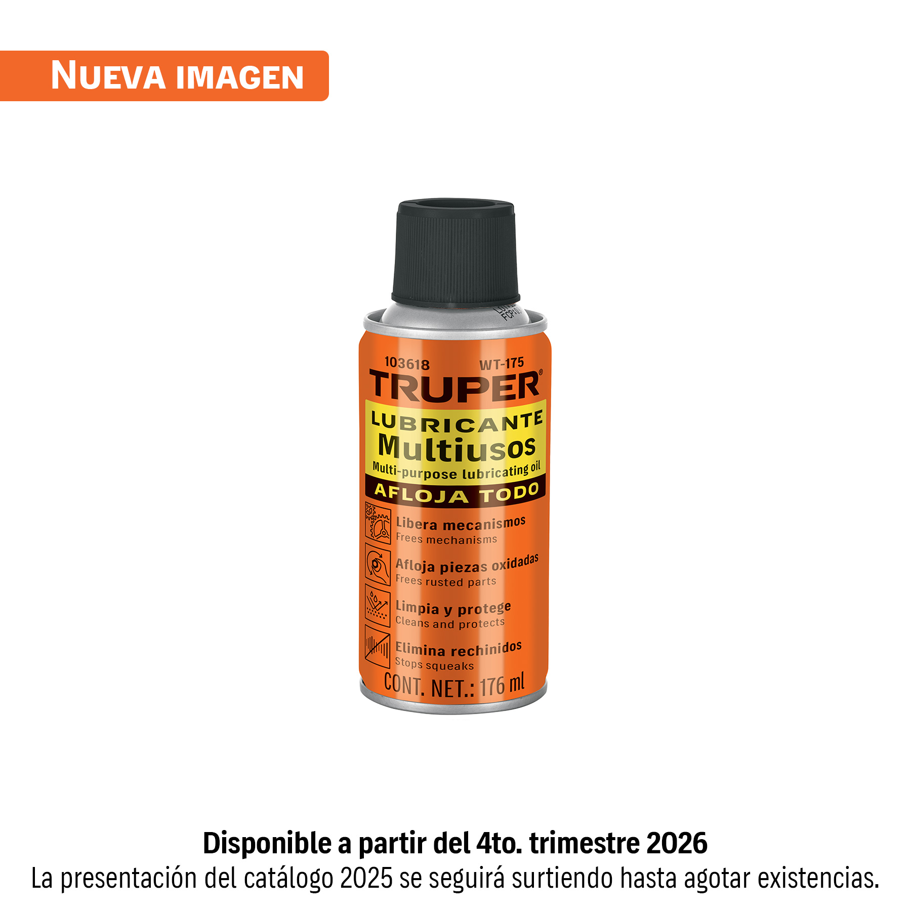 Lubricante multiusos en aerosol, 176ml (6oz), TRUPER