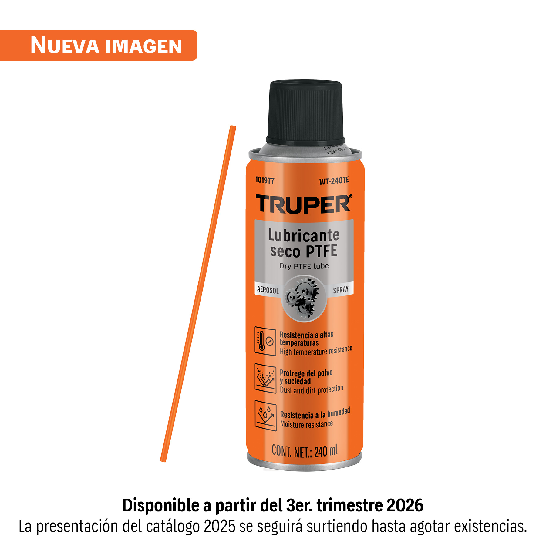 Lubricante seco PTFE en aerosol 240 ml, TRUPER