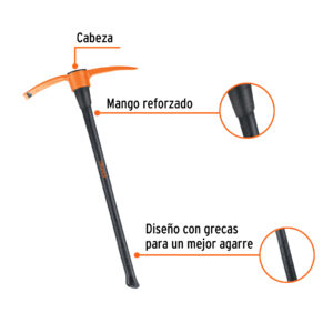 Alternative view of Zapapico 4 lb, mango fibra de vidrio 36', TRUPER